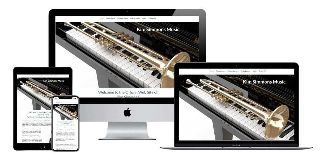 Kim simmons music website mockup